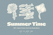 140 + Hand-Drawn Summer Set, an Object Illustration by Veyla (Thumbnail 1 of 16)