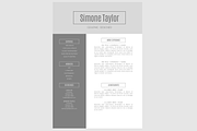The Simone Resume Pack - Grey, a Resume Template by LeArt (Thumbnail 3 of 4)