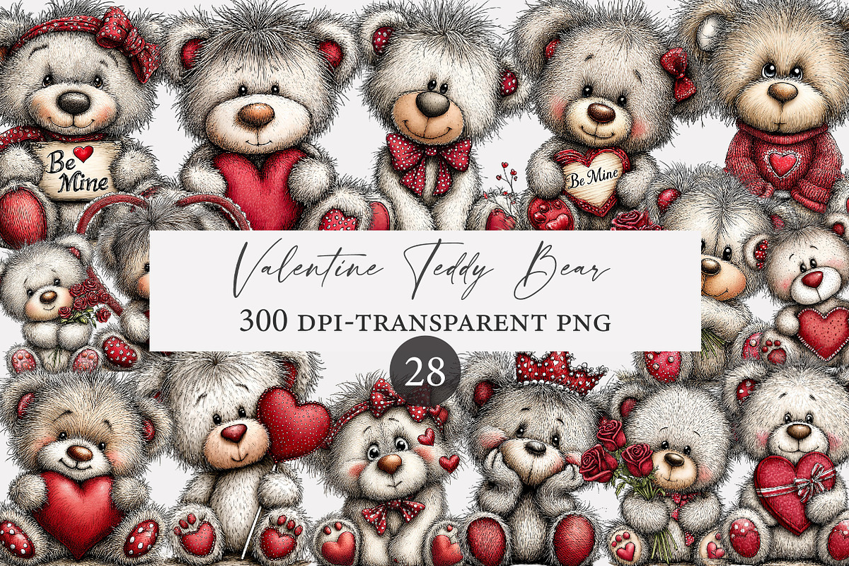 Valentine Teddy Bear clipart, an Illustration by Designworld (Photo 1 of 4)