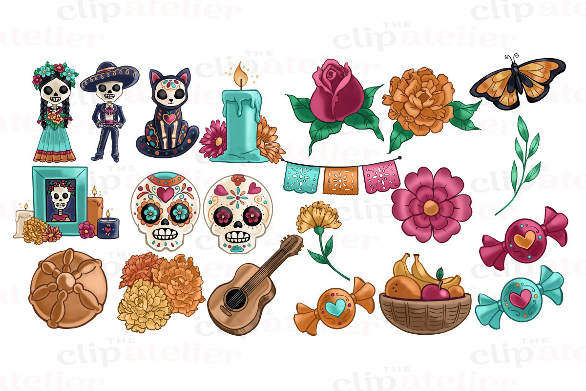 Day of the Dead Clipart, an Illustration by TheClipAtelier (Photo 2 of 3)