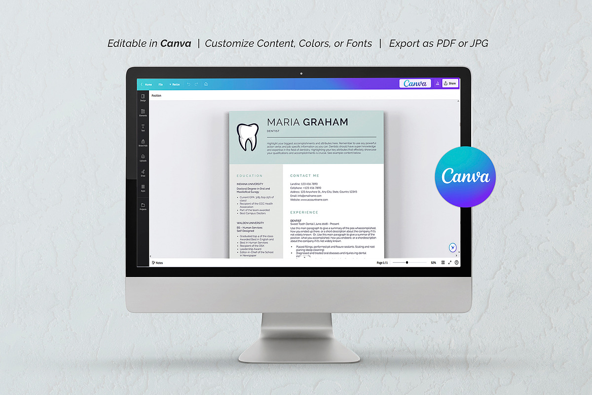 Canva Resume Template, a Resume Template by DesignDevisers (Photo 7 of 10)
