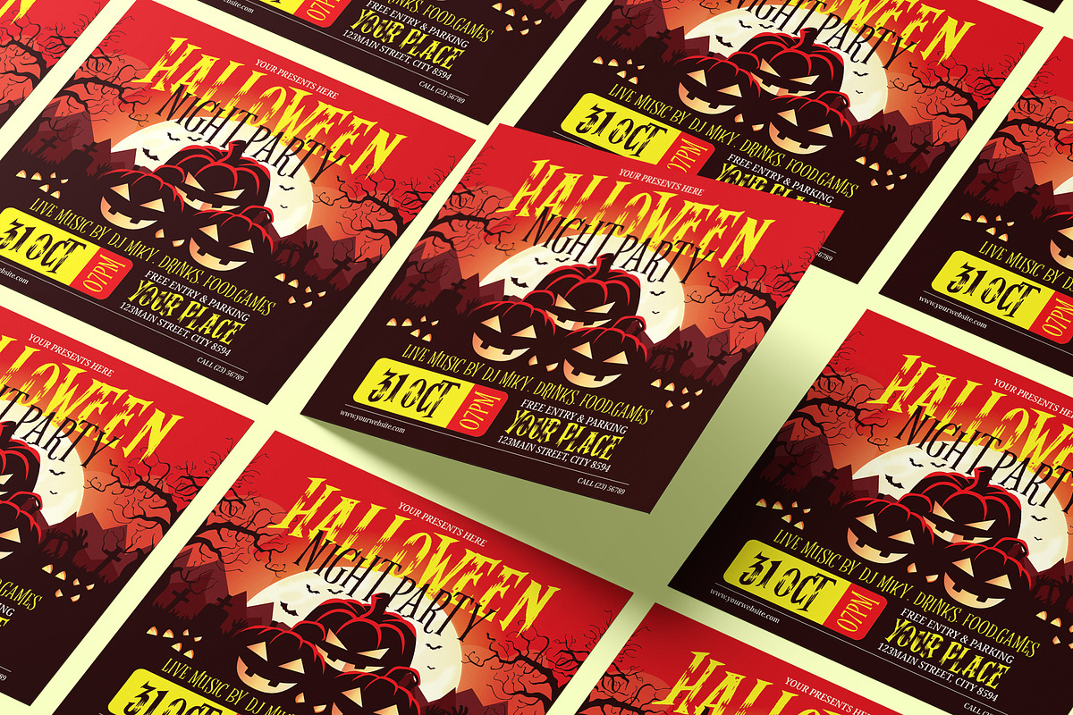 Halloween Party Flyer, a Flyer Template by Creativestoree (Photo 2 of 5)