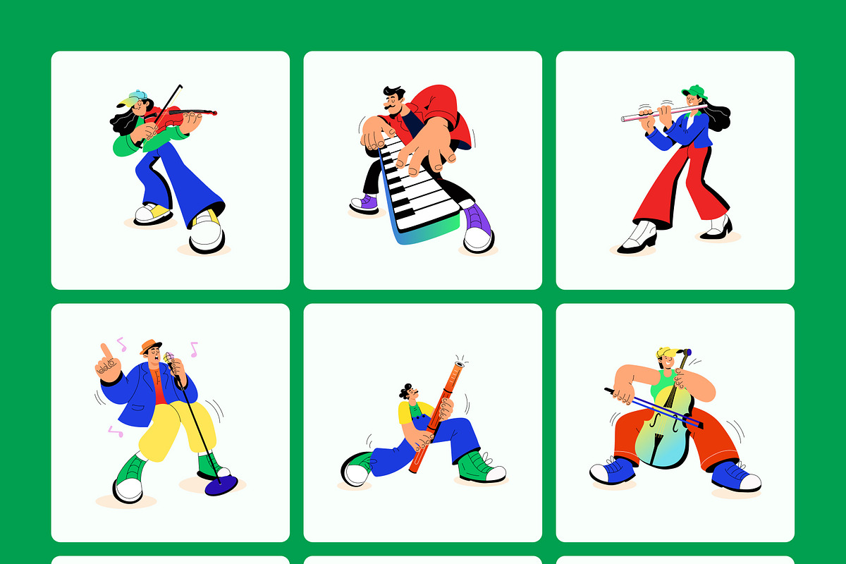 60 Flat Musician Illustrations, a Person Illustration by Creative Stall (Photo 9 of 11)