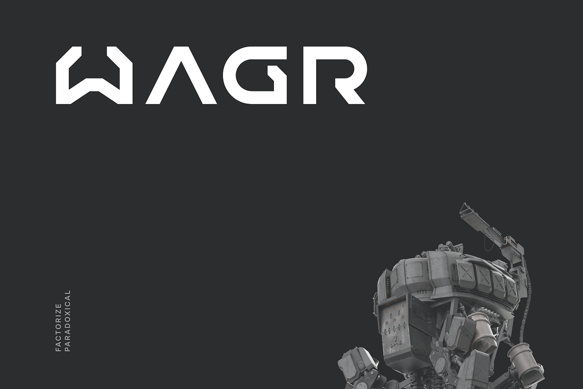 Wagr Futuristic Tech Font, a Font by baqoos (Photo 1 of 9)