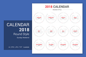 Calendar 2018 Round Style