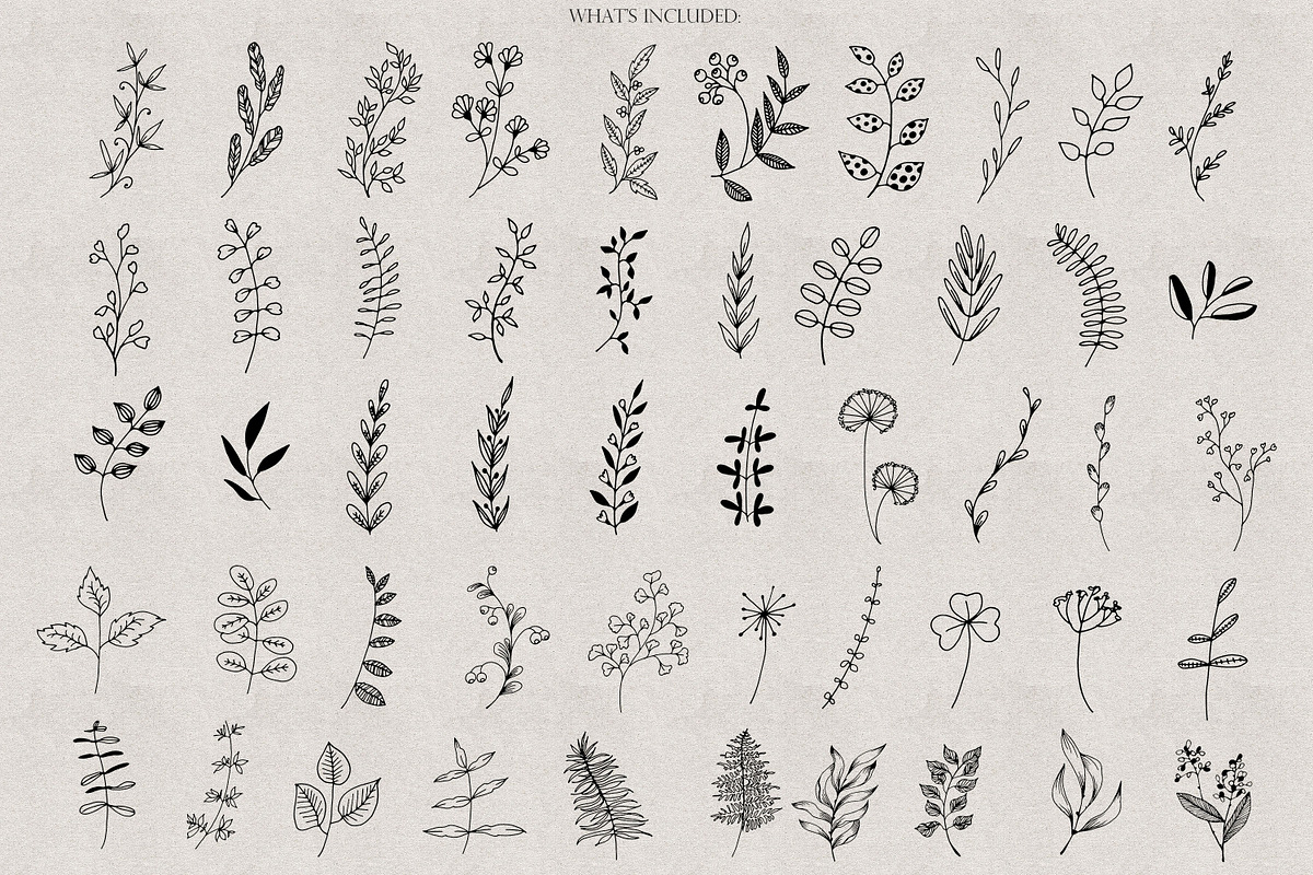 Procreate Floral Doodle Stamps Brush, a Brush Add-On by Dervik Art Store (Photo 4 of 6)