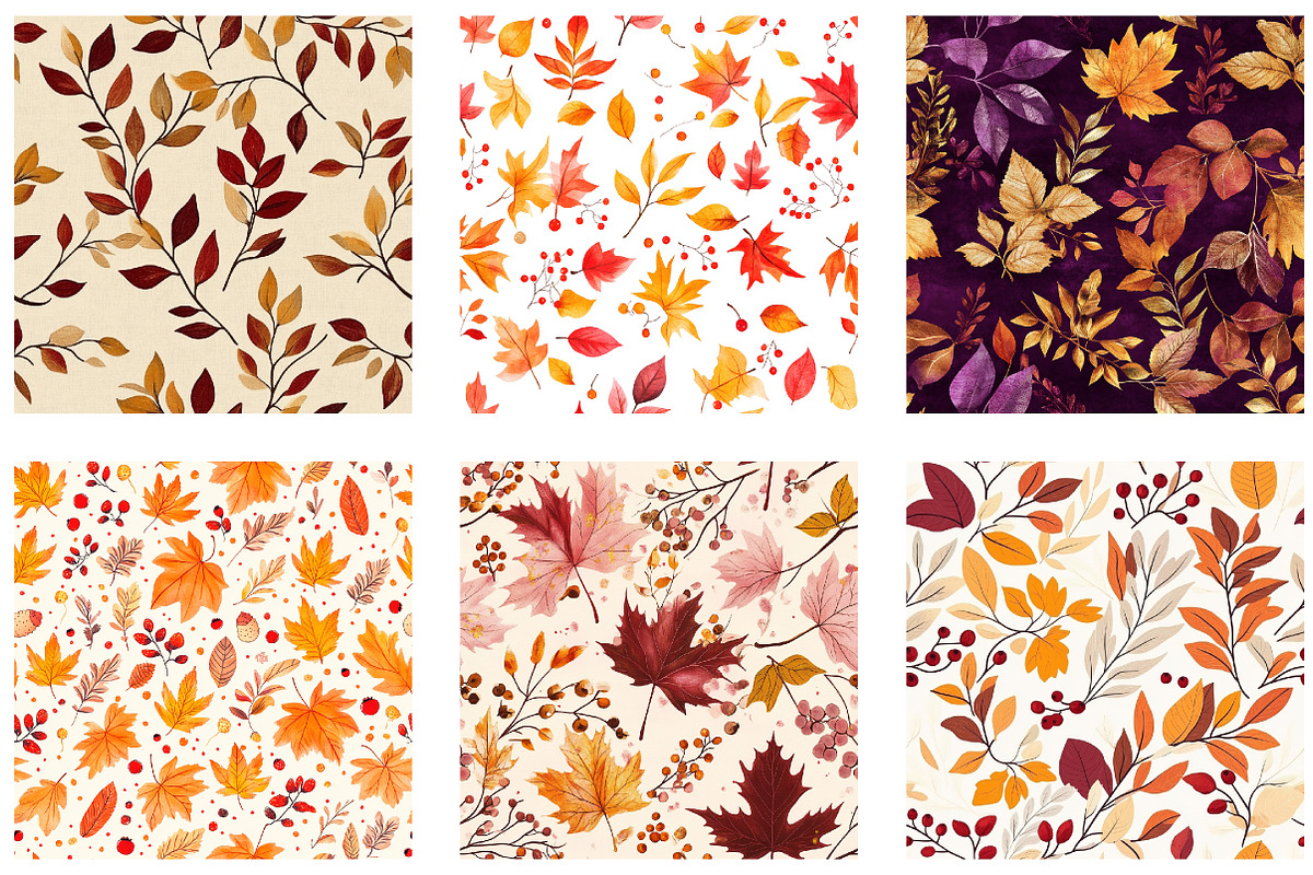 Autumn Leaves Seamless Pattern, a Pattern Graphic by designcity5 (Photo 2 of 5)