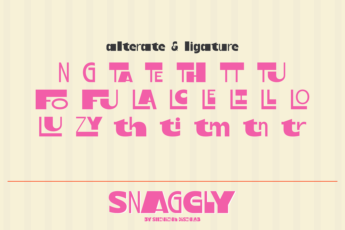 Snaggly, a Sans Serif Font by shineink.designlab (Photo 10 of 10)