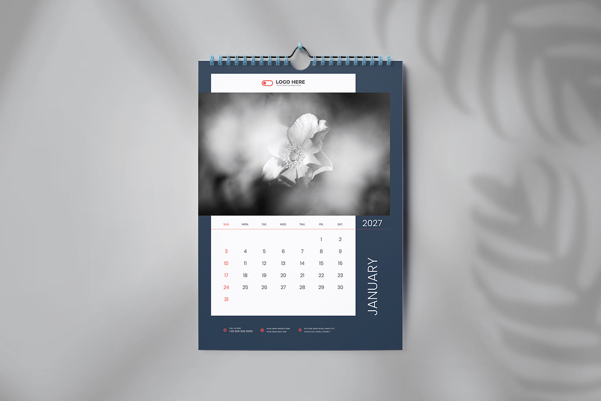 2027 Calendar template, a Stationery Template by Tanmoy Topu (Photo 2 of 3)