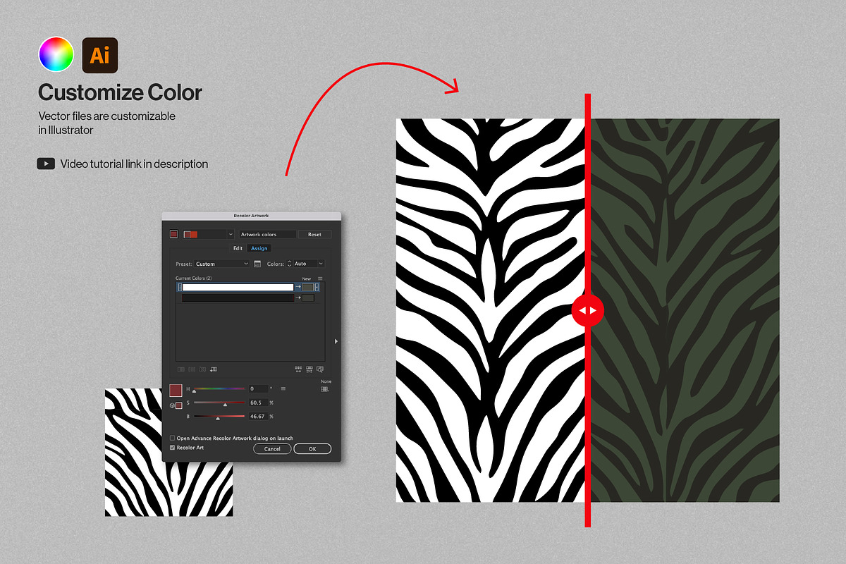 Custom Zebra Pattern, a Pattern Graphic by Swatch Supply