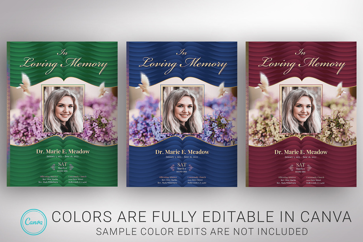 Purple Loving Tabloid Funeral Progra, a Brochure Template by Godserv Designs (Photo 4 of 10)