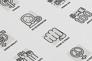 Feminism | 16 Thin Line Icons Set, an Outline Icon by Alex Blogoodf (Thumbnail 8 of 11)