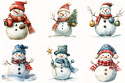 Christmas Snowman Clipart, an Illustration by OK Design (Thumbnail 3 of 5)