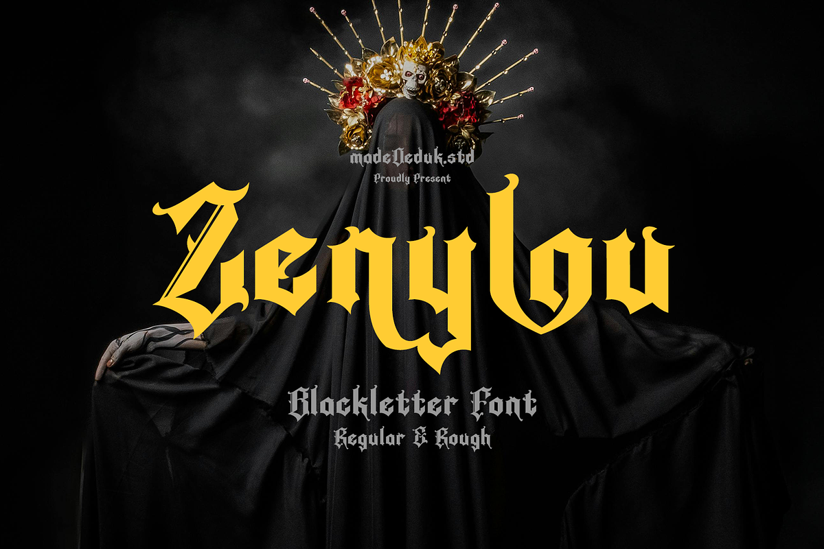 Zenylou Blackletter, a Blackletter Font by madeDeduk (Photo 1 of 10)