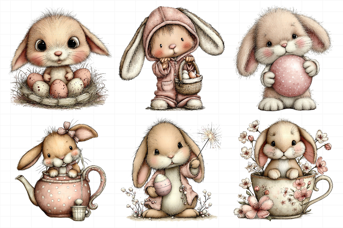 Baby Bunny Easter Clipart PNG, an Illustration by Daily.Designs (Photo 4 of 8)