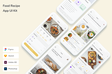 Food Recipe App UI Kit, an UI Kit Template by Betush