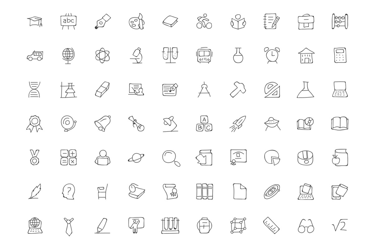 200 Education Hand Drawn Doodle Icon, an Outline Icon by Creative Stall (Photo 3 of 4)