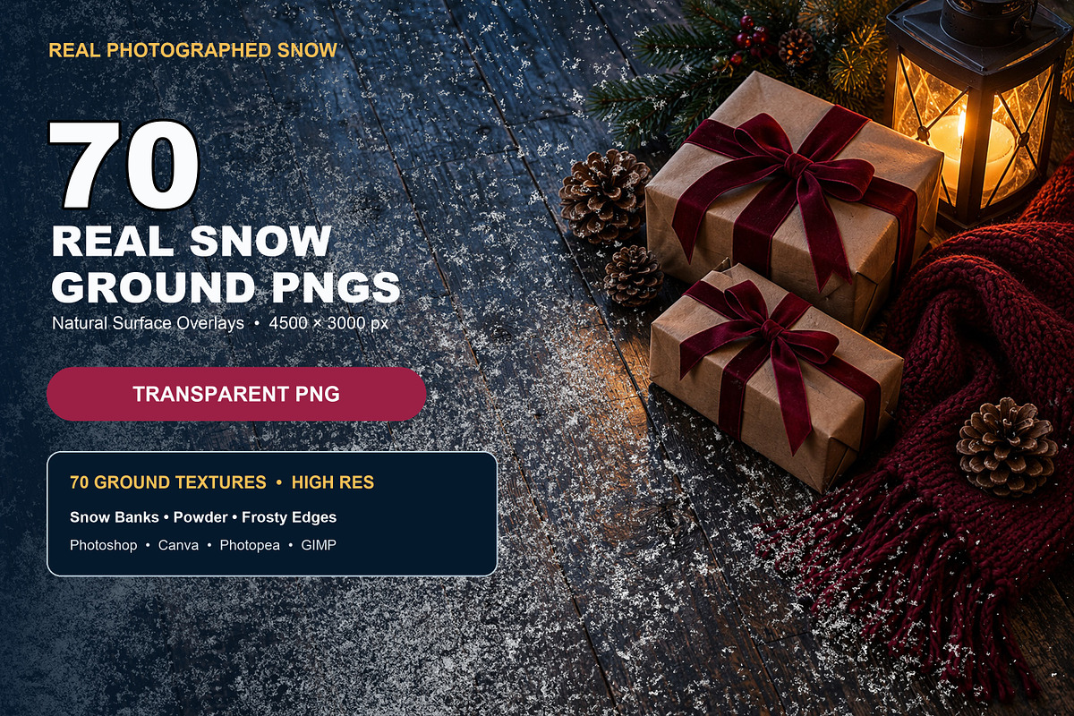 70 Real Snow Ground PNG Overlays, a Texture Graphic by vovan (Photo 1 of 9)