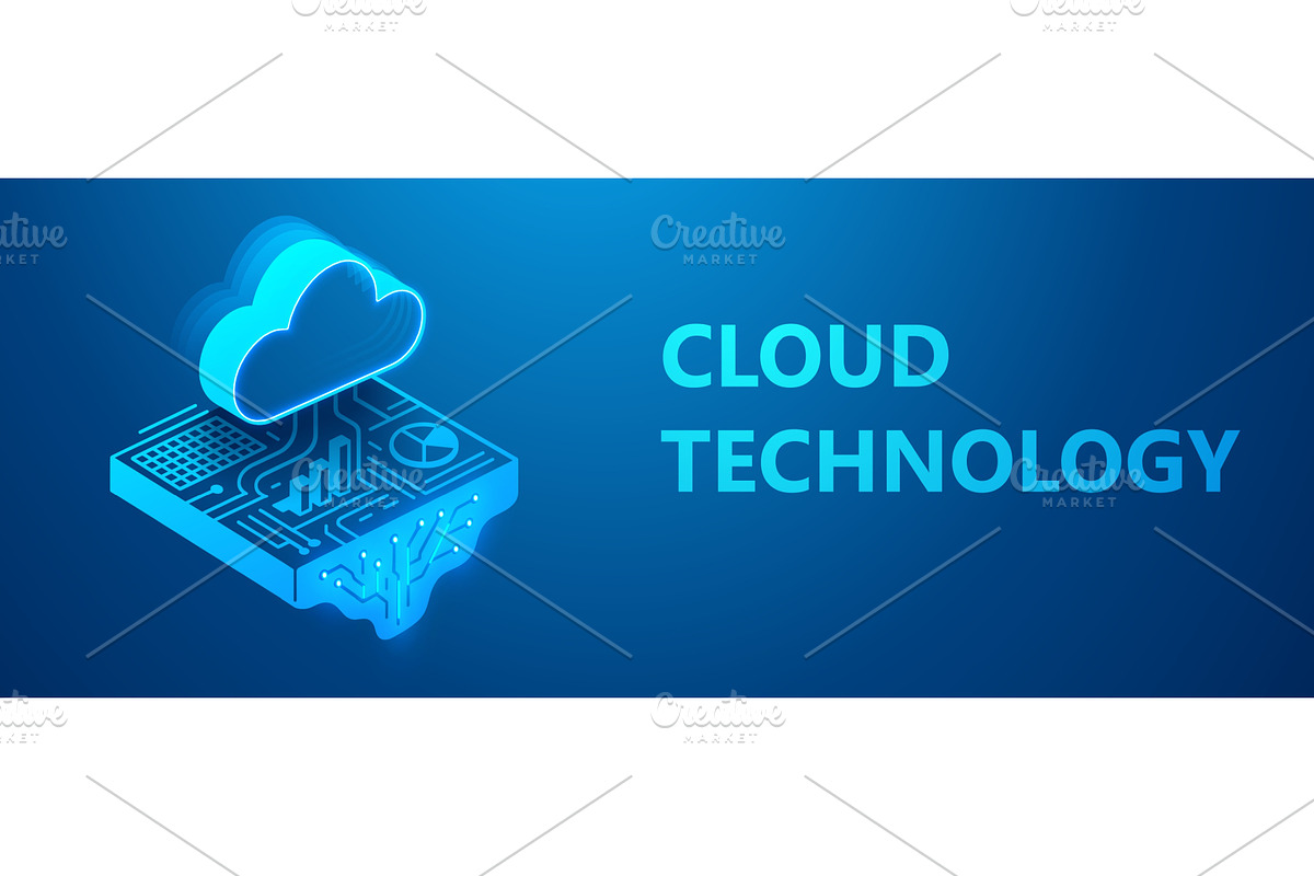 Modern cloud computing technology, a Technology Illustration by ZinetroN