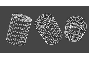 Wireframe Hollow Cylinders Or Tubes