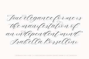 Zoxi, A Calligraphy Script Font