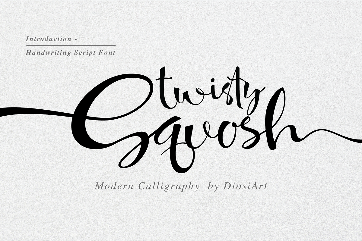 Twisty Squosh, a Script Font by DiosiArt (Photo 1 of 12)