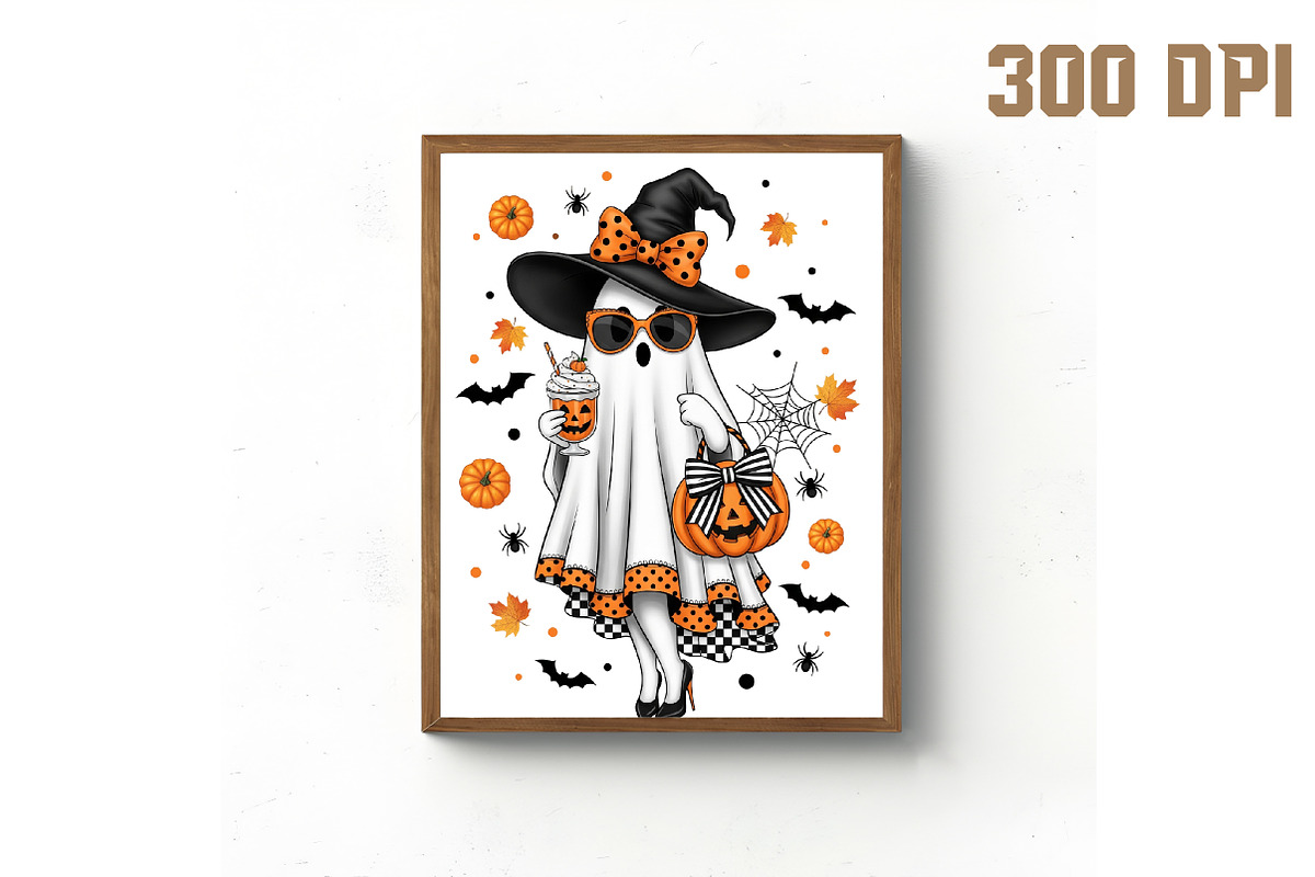 Halloween Ghost Sublimation PNG, an Illustration by Libby Wishes (Photo 2 of 6)