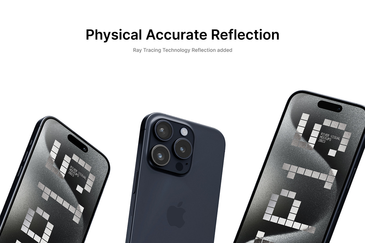 iPhone 15 Pro Mockups 16 PSD, an iPhone Mockup by River Visual (Photo 4 of 8)