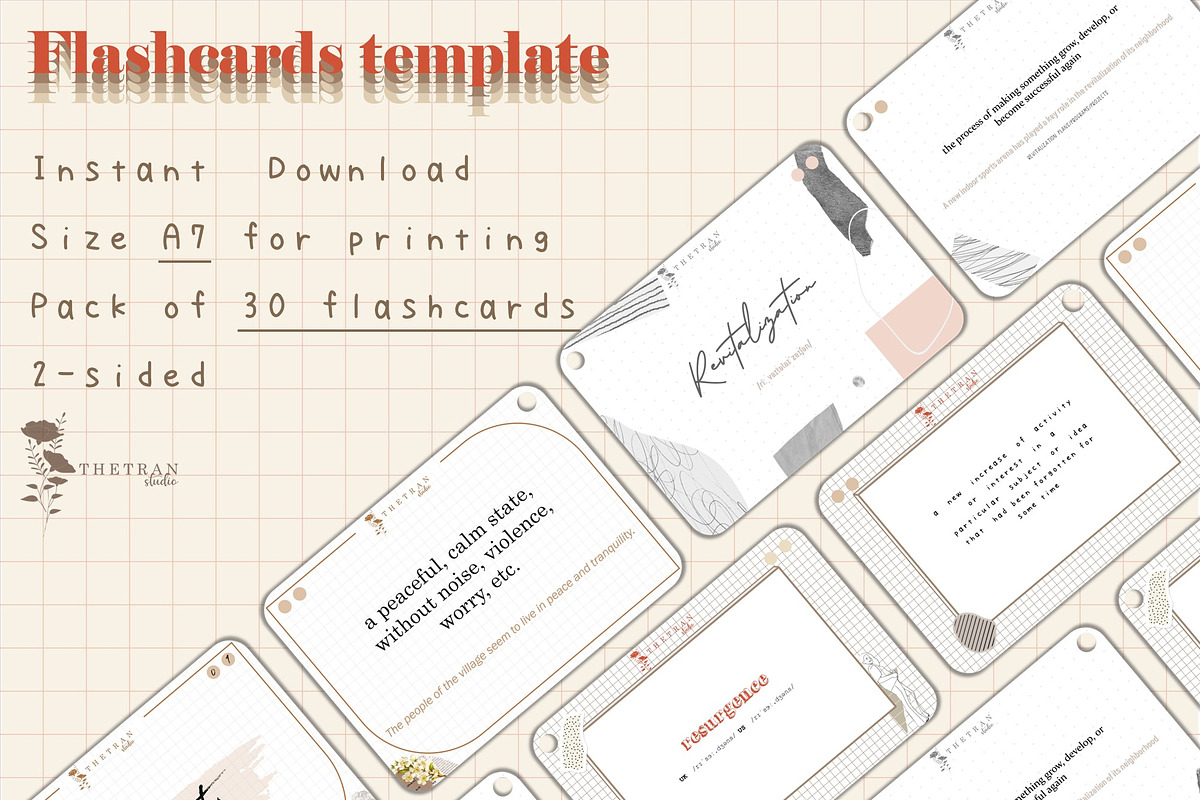 Flashcard Template Digital Product