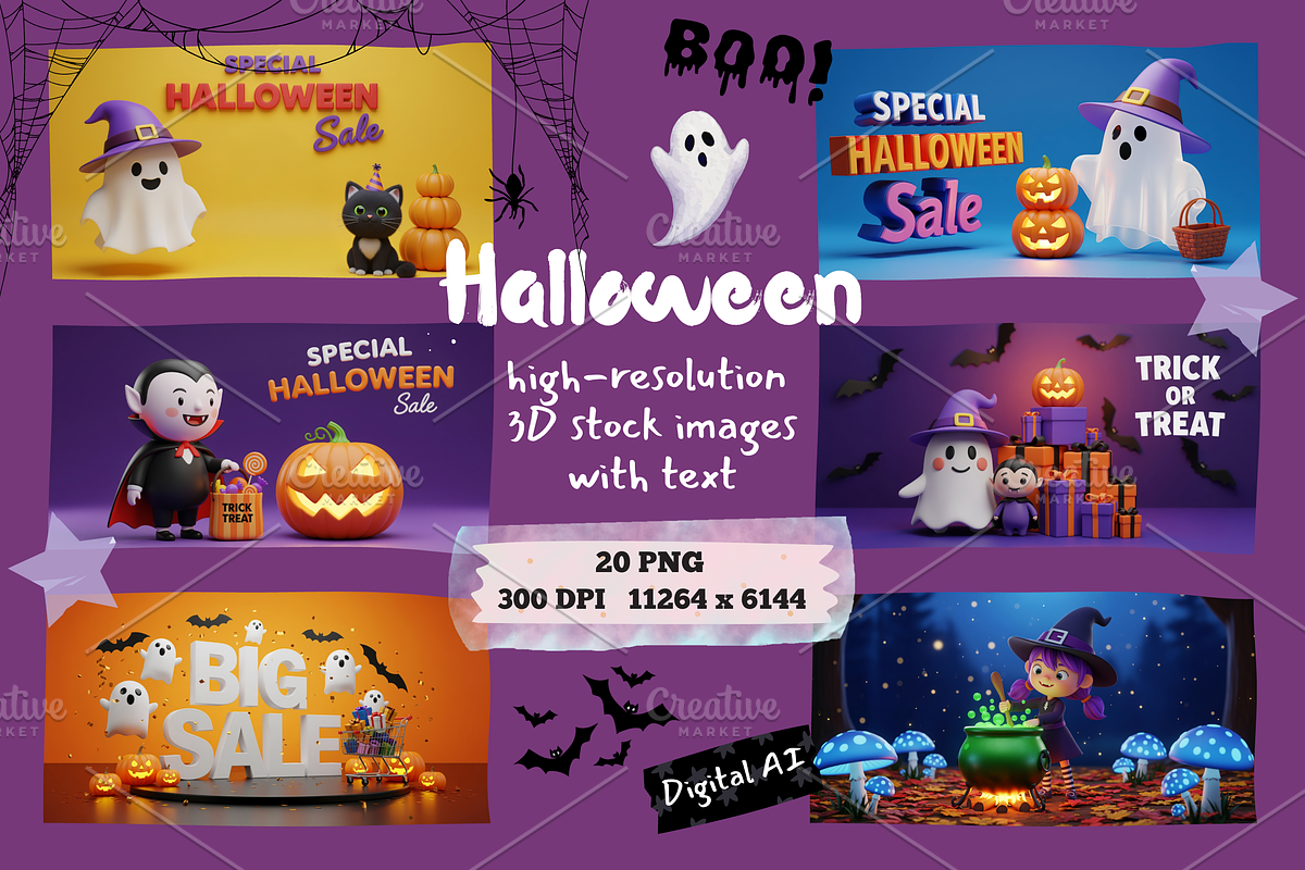 20 Halloween 3D Stock images + text, a Holiday Photo by Creative Habits (Photo 1 of 3)