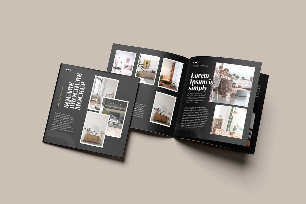 Square Brochure Mockup, a Books & Magazine Mockup by NyakBiett (Photo 5 of 7)