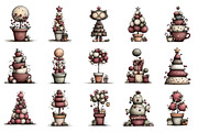 Whimsical Christmas Topiary Trees, an Illustration by Daily.Designs (Thumbnail 4 of 5)