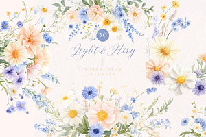 Light Blue and Peach Flowers
