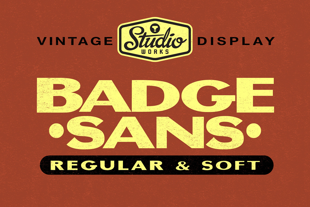 Badge Sans | Vintage Display, a Sans Serif Font by StudioWorks (Photo 1 of 10)