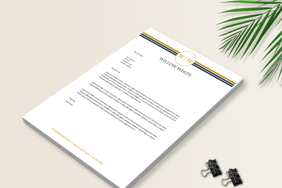 Navy Gold Letterhead Template, a Graphic by Stanin Studio