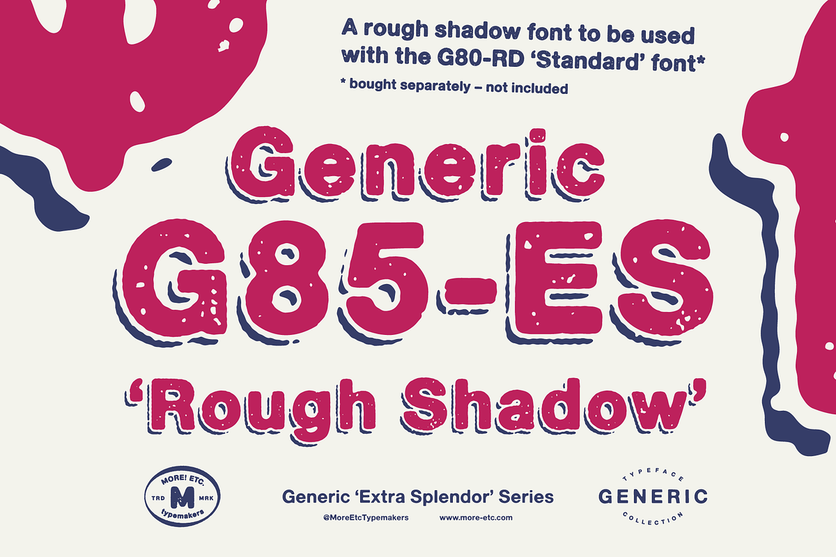 Generic G85-ES 'Rough Shadow', a Sans Serif Font by More Etc. Studios (Photo 1 of 8)