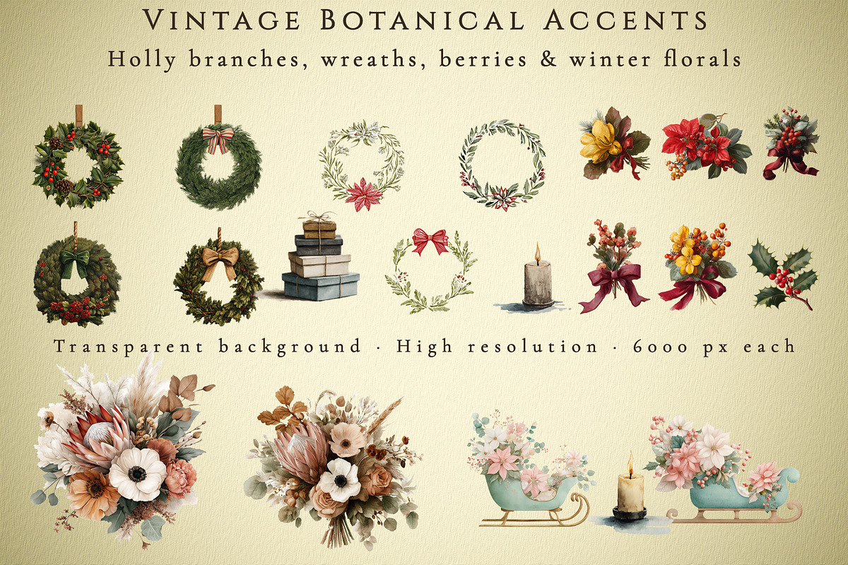 Vintage Animals — Winter Collection, an Animal Illustration by Vika_Softlife (Photo 4 of 8)