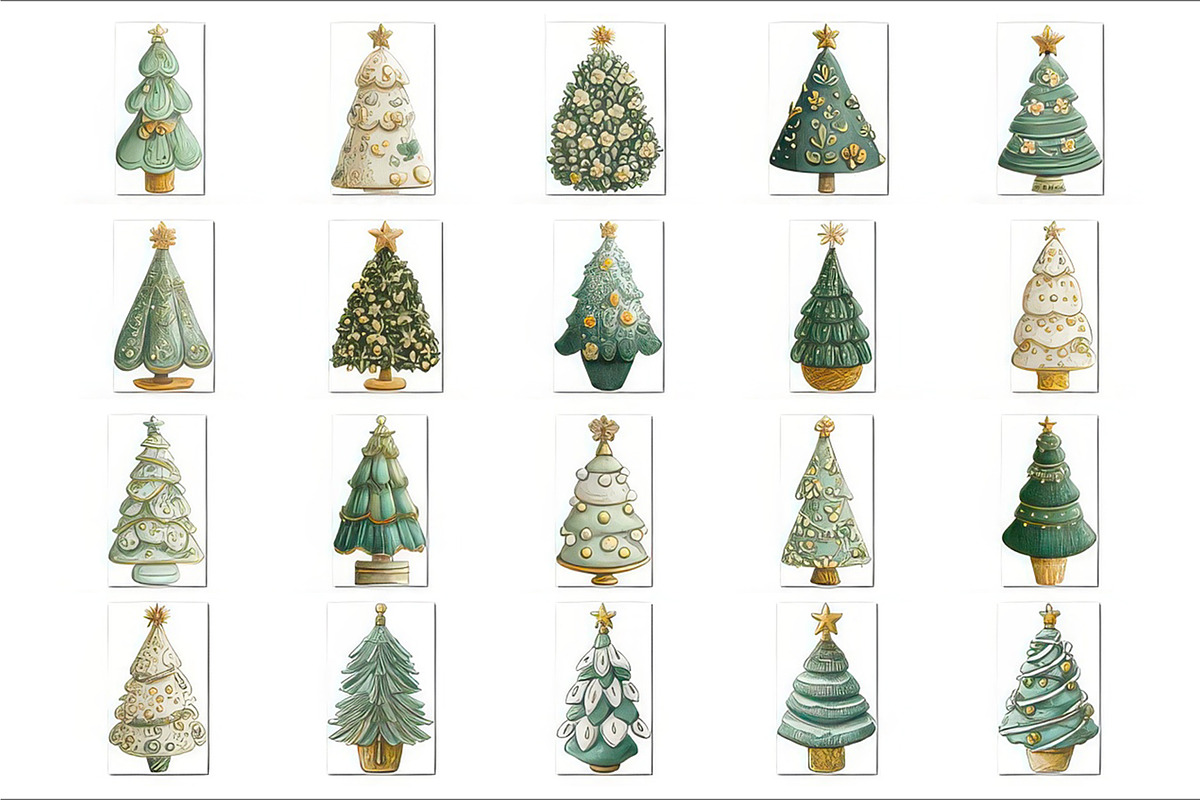 Whimsical Christmas Tree Clipart V.2, a Seasonal Illustration by V Design Creator (Photo 4 of 10)