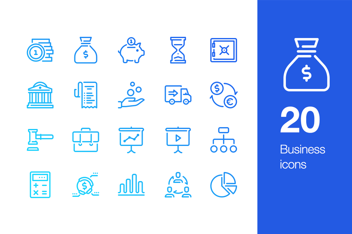 20 Business and Finance icons, an Icon by Mir store