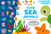Cute Sea Animals Illustration Set, an Animal Illustration by Ksenya Savva (Thumbnail 1 of 6)
