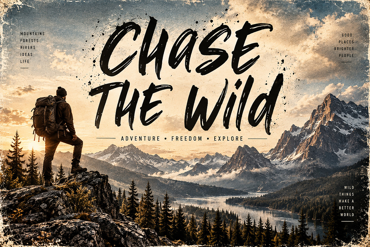 Wild Taker — Bold Brush Script Font, a Script Font by Wow Magic (Photo 3 of 4)