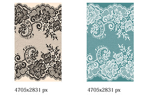 Lace Seamless Patterns And Frames.