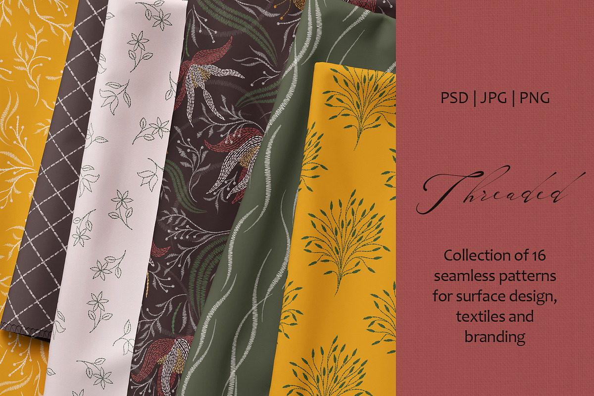 Embroidery Style Seamless Patterns, a Pattern Graphic by Svetlana Lerie (Photo 2 of 10)