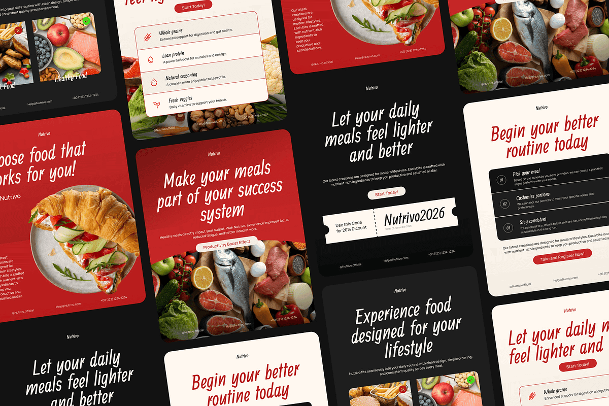 Nutrivo-Food & Beverage Social Media, a Social Media Template by SLAB! Design (Photo 7 of 8)