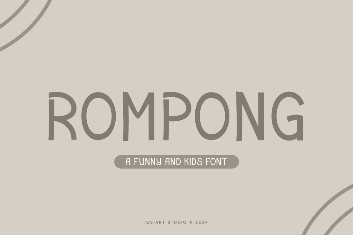 Rompong - Funny Font, a Sans Serif Font by Iqsiart Studio (Photo 1 of 6)