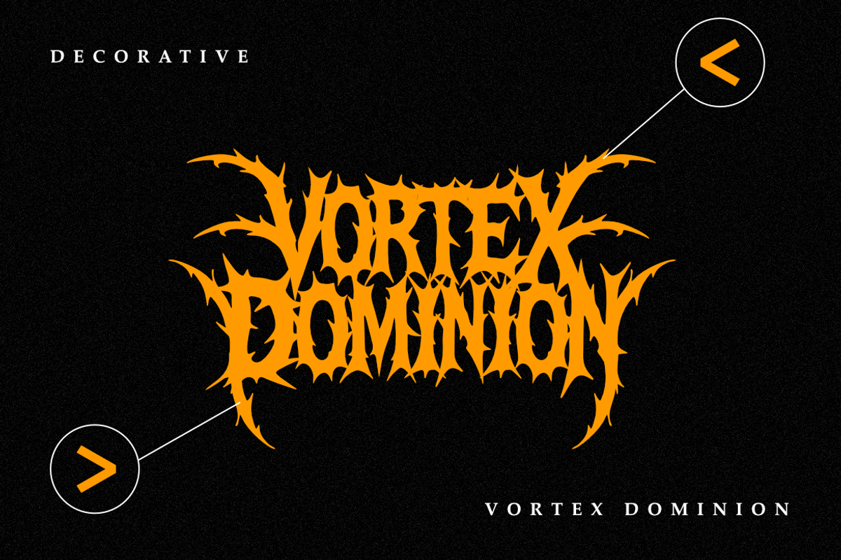 Vortex Dominion - Death Metal Font, a Blackletter Font by Masyafi Studio (Photo 3 of 9)