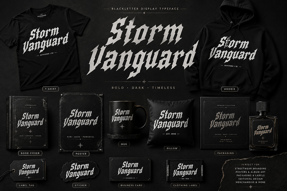 Storm Vanguard, a Blackletter Font by Wow Magic (Photo 2 of 5)