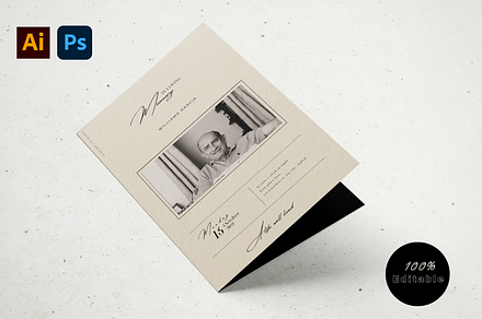 Simple Funeral Program Template, an Invitation Template by Prodesign