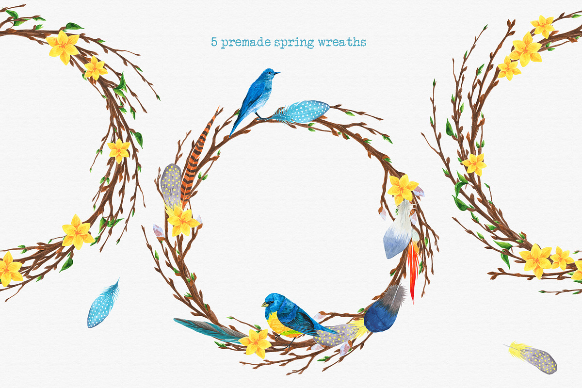 Spring is here! Watercolor set., an Illustration by rubinat (Photo 2 of 6)