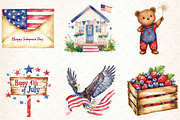 Watercolor 4th of July Png, an Illustration by DreamCafeArt (Thumbnail 2 of 5)